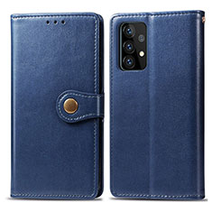 Coque Portefeuille Livre Cuir Etui Clapet S05D pour Samsung Galaxy A52 4G Bleu