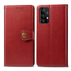 Coque Portefeuille Livre Cuir Etui Clapet S05D pour Samsung Galaxy A52 5G Rouge