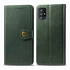 Coque Portefeuille Livre Cuir Etui Clapet S05D pour Samsung Galaxy A71 5G Vert