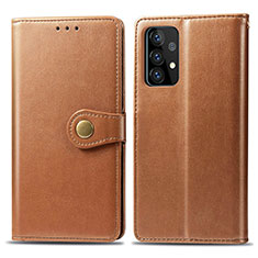 Coque Portefeuille Livre Cuir Etui Clapet S05D pour Samsung Galaxy A72 5G Marron