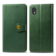 Coque Portefeuille Livre Cuir Etui Clapet S05D pour Samsung Galaxy M01 Core Vert