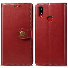 Coque Portefeuille Livre Cuir Etui Clapet S05D pour Samsung Galaxy M01s Rouge