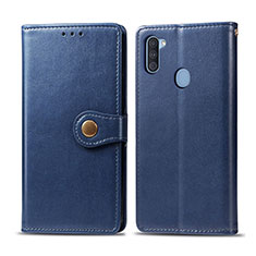 Coque Portefeuille Livre Cuir Etui Clapet S05D pour Samsung Galaxy M11 Bleu