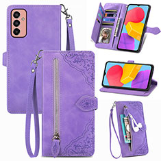 Coque Portefeuille Livre Cuir Etui Clapet S05D pour Samsung Galaxy M13 4G Violet