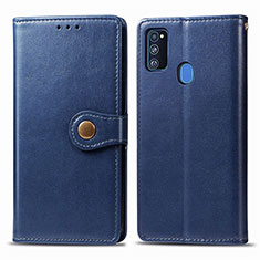 Coque Portefeuille Livre Cuir Etui Clapet S05D pour Samsung Galaxy M21 Bleu