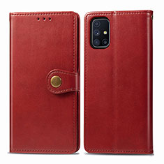 Coque Portefeuille Livre Cuir Etui Clapet S05D pour Samsung Galaxy M51 Rouge