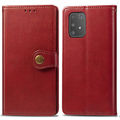 Coque Portefeuille Livre Cuir Etui Clapet S05D pour Samsung Galaxy S10 Lite Rouge