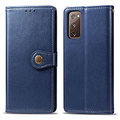 Coque Portefeuille Livre Cuir Etui Clapet S05D pour Samsung Galaxy S20 FE 4G Bleu