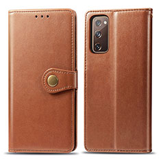 Coque Portefeuille Livre Cuir Etui Clapet S05D pour Samsung Galaxy S20 FE 4G Marron