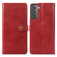 Coque Portefeuille Livre Cuir Etui Clapet S05D pour Samsung Galaxy S21 5G Rouge