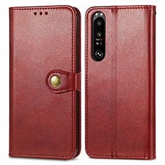 Coque Portefeuille Livre Cuir Etui Clapet S05D pour Sony Xperia 1 III Rouge