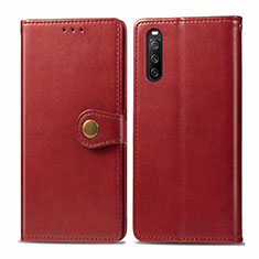 Coque Portefeuille Livre Cuir Etui Clapet S05D pour Sony Xperia 10 III Lite Rouge