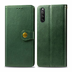 Coque Portefeuille Livre Cuir Etui Clapet S05D pour Sony Xperia 10 III Lite Vert