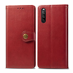 Coque Portefeuille Livre Cuir Etui Clapet S05D pour Sony Xperia 10 III SO-52B Rouge