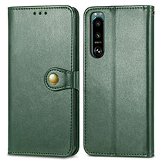 Coque Portefeuille Livre Cuir Etui Clapet S05D pour Sony Xperia 5 III Vert