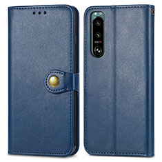 Coque Portefeuille Livre Cuir Etui Clapet S05D pour Sony Xperia 5 IV Bleu