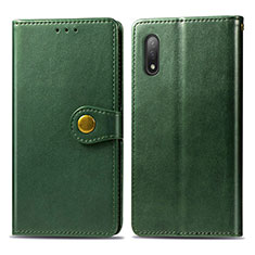 Coque Portefeuille Livre Cuir Etui Clapet S05D pour Sony Xperia Ace II SO-41B Vert