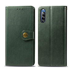 Coque Portefeuille Livre Cuir Etui Clapet S05D pour Sony Xperia L4 Vert