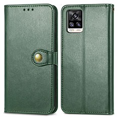 Coque Portefeuille Livre Cuir Etui Clapet S05D pour Vivo V20 Vert