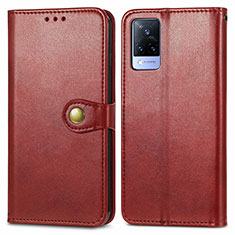 Coque Portefeuille Livre Cuir Etui Clapet S05D pour Vivo V21 5G Rouge