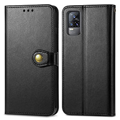 Coque Portefeuille Livre Cuir Etui Clapet S05D pour Vivo V21e 4G Noir