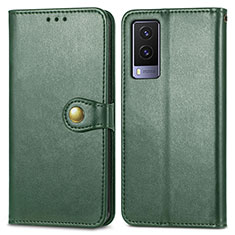 Coque Portefeuille Livre Cuir Etui Clapet S05D pour Vivo V21e 5G Vert