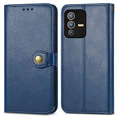 Coque Portefeuille Livre Cuir Etui Clapet S05D pour Vivo V23 5G Bleu