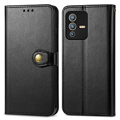 Coque Portefeuille Livre Cuir Etui Clapet S05D pour Vivo V23 5G Noir