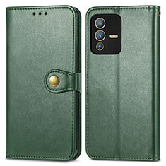 Coque Portefeuille Livre Cuir Etui Clapet S05D pour Vivo V23 5G Vert