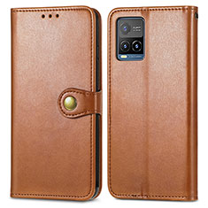 Coque Portefeuille Livre Cuir Etui Clapet S05D pour Vivo Y33s Marron