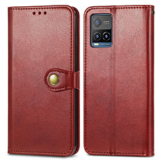 Coque Portefeuille Livre Cuir Etui Clapet S05D pour Vivo Y33s Rouge