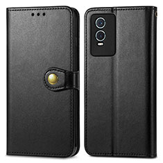 Coque Portefeuille Livre Cuir Etui Clapet S05D pour Vivo Y74s 5G Noir