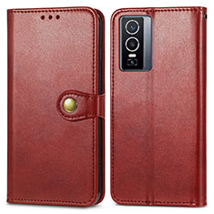 Coque Portefeuille Livre Cuir Etui Clapet S05D pour Vivo Y76 5G Rouge