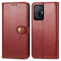 Coque Portefeuille Livre Cuir Etui Clapet S05D pour Xiaomi Mi 11T 5G Rouge