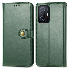 Coque Portefeuille Livre Cuir Etui Clapet S05D pour Xiaomi Mi 11T Pro 5G Vert