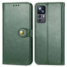 Coque Portefeuille Livre Cuir Etui Clapet S05D pour Xiaomi Mi 12T 5G Vert