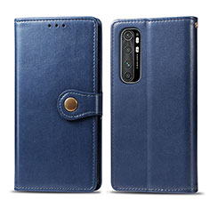 Coque Portefeuille Livre Cuir Etui Clapet S05D pour Xiaomi Mi Note 10 Lite Bleu