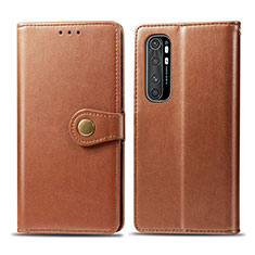 Coque Portefeuille Livre Cuir Etui Clapet S05D pour Xiaomi Mi Note 10 Lite Marron