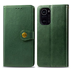 Coque Portefeuille Livre Cuir Etui Clapet S05D pour Xiaomi Poco F3 5G Vert