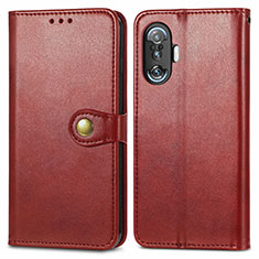 Coque Portefeuille Livre Cuir Etui Clapet S05D pour Xiaomi Poco F3 GT 5G Rouge