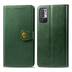 Coque Portefeuille Livre Cuir Etui Clapet S05D pour Xiaomi POCO M3 Pro 5G Vert