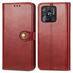 Coque Portefeuille Livre Cuir Etui Clapet S05D pour Xiaomi Redmi 10C 4G Rouge