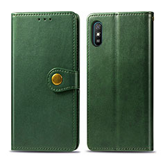 Coque Portefeuille Livre Cuir Etui Clapet S05D pour Xiaomi Redmi 9AT Vert