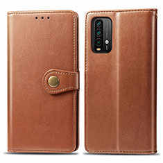 Coque Portefeuille Livre Cuir Etui Clapet S05D pour Xiaomi Redmi 9T 4G Marron