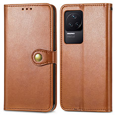 Coque Portefeuille Livre Cuir Etui Clapet S05D pour Xiaomi Redmi K50 5G Marron