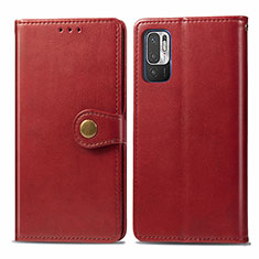 Coque Portefeuille Livre Cuir Etui Clapet S05D pour Xiaomi Redmi Note 10 5G Rouge