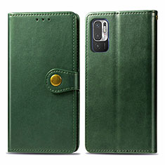 Coque Portefeuille Livre Cuir Etui Clapet S05D pour Xiaomi Redmi Note 10 5G Vert