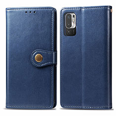 Coque Portefeuille Livre Cuir Etui Clapet S05D pour Xiaomi Redmi Note 10T 5G Bleu