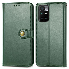 Coque Portefeuille Livre Cuir Etui Clapet S05D pour Xiaomi Redmi Note 11 4G (2021) Vert