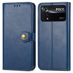 Coque Portefeuille Livre Cuir Etui Clapet S05D pour Xiaomi Redmi Note 11E Pro 5G Bleu